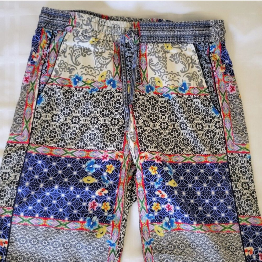 Johnny Was Kichica Divine Resort Pants Silk Beach Floral Paisley Blocked XS - Picture 4 of 14